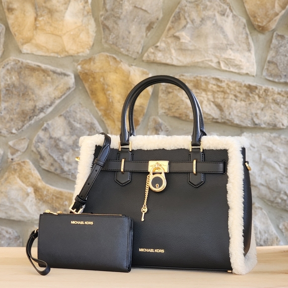 Michael Kors Handbags - Michael Kors Hamilton MD Satchel SET Black
